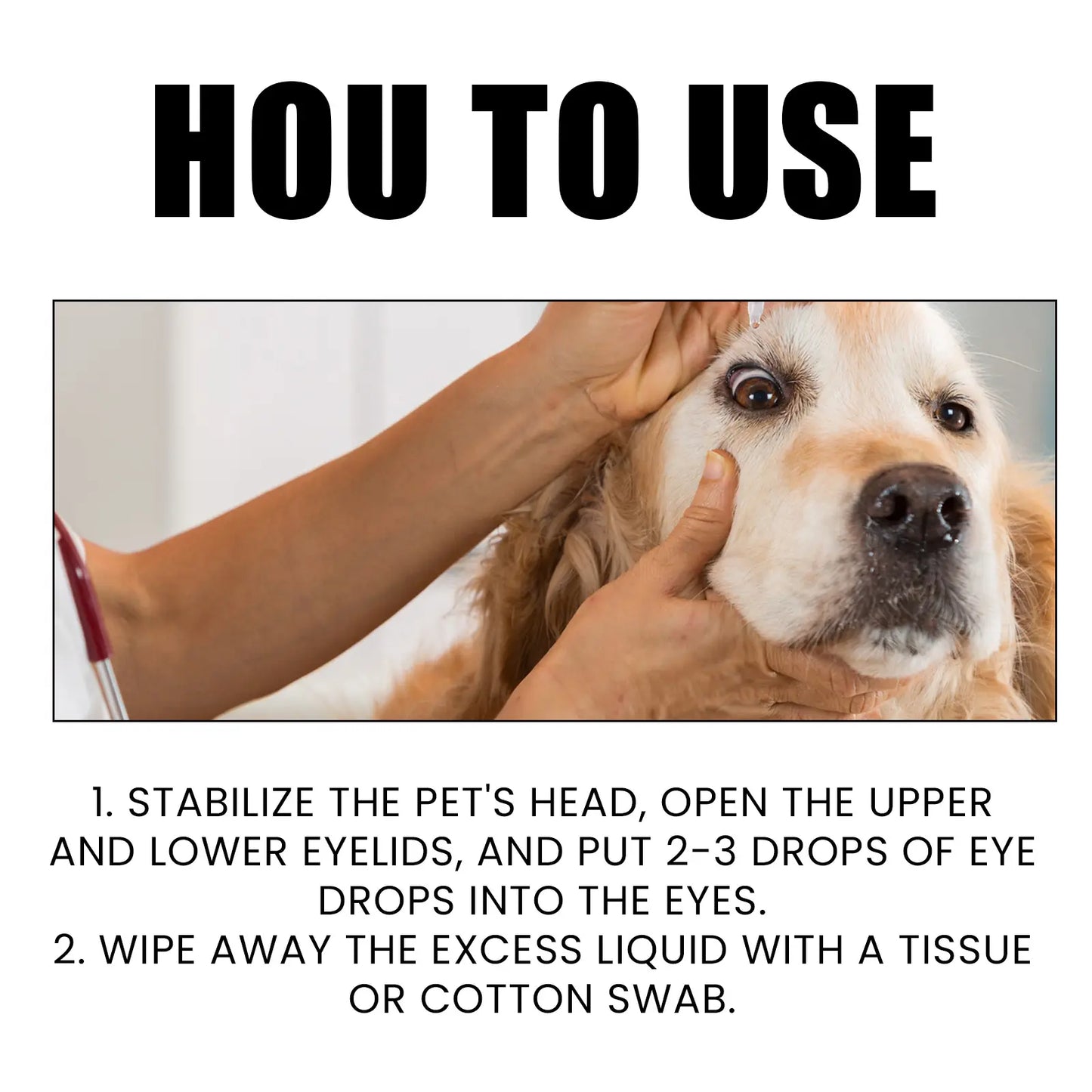 Eye Care Drops for Cats & Dogs — Pet Eye Cleaning, Removes Tear Stains & Eye Discharge