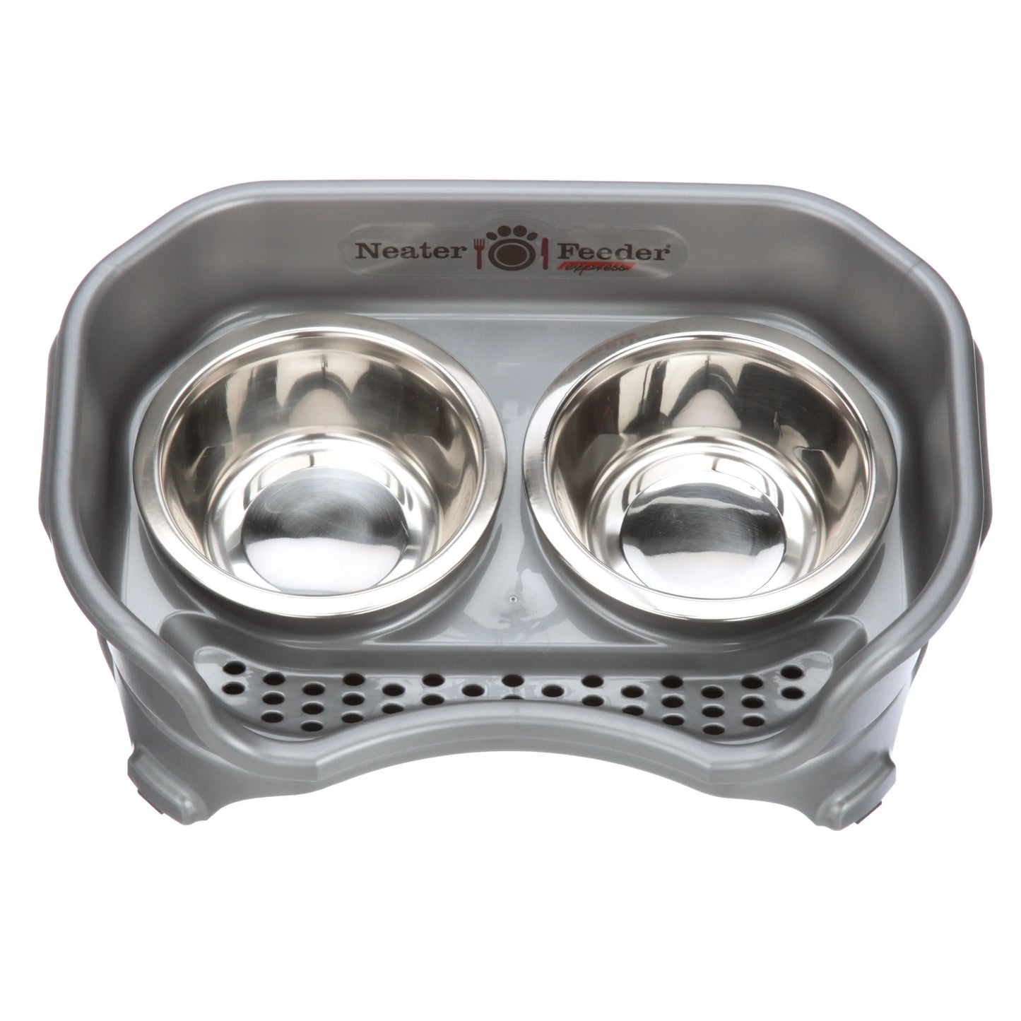 EXPRESS Neater Feeder for Dogs - MESS PROOF PET BOWLS, Stainless Steel Bowls, Raised Walls, Elevated Feeder, Bpa-Free, Top-Rack Dishwasher Safe, Made in USA
