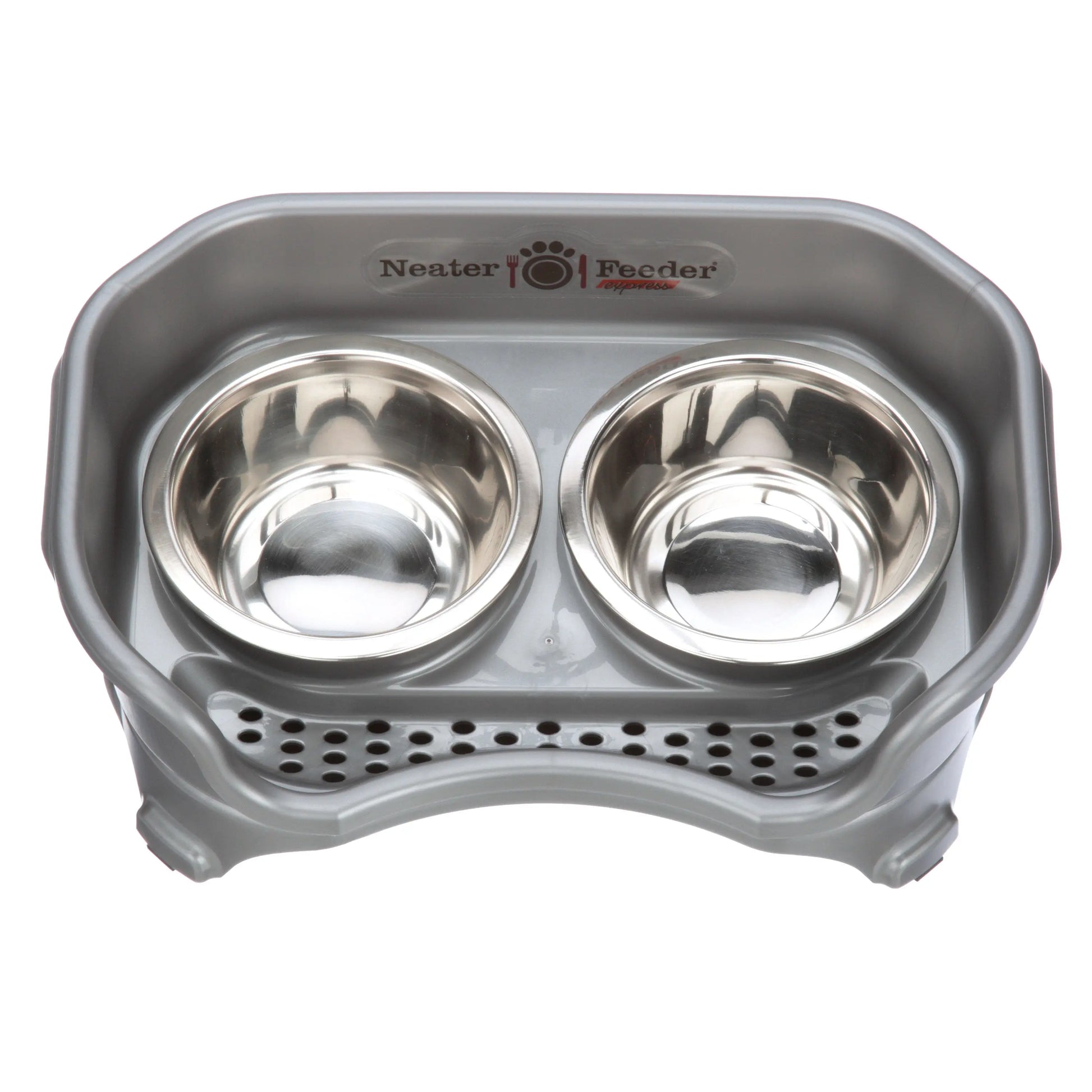 EXPRESS Neater Feeder for Dogs - MESS PROOF PET BOWLS, Stainless Steel Bowls, Raised Walls, Elevated Feeder, Bpa-Free, Top-Rack Dishwasher Safe, Made in USA