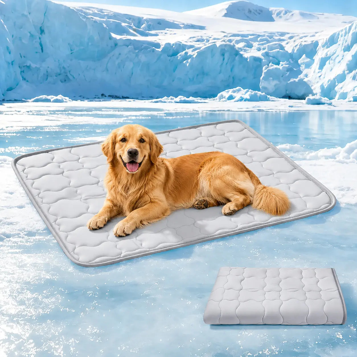 Extra Large Cooling Dog Mat 47"X32" for Large Dogs & Cats – Self Cooling, Breathable & Washable Summer Pet Pad