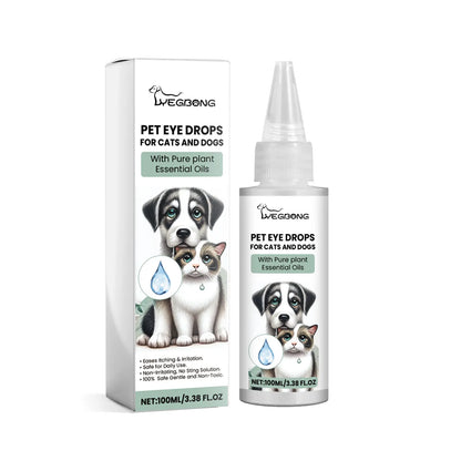 Eye Care Drops for Cats & Dogs — Pet Eye Cleaning, Removes Tear Stains & Eye Discharge