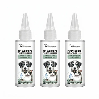 Eye Care Drops for Cats & Dogs — Pet Eye Cleaning, Removes Tear Stains & Eye Discharge