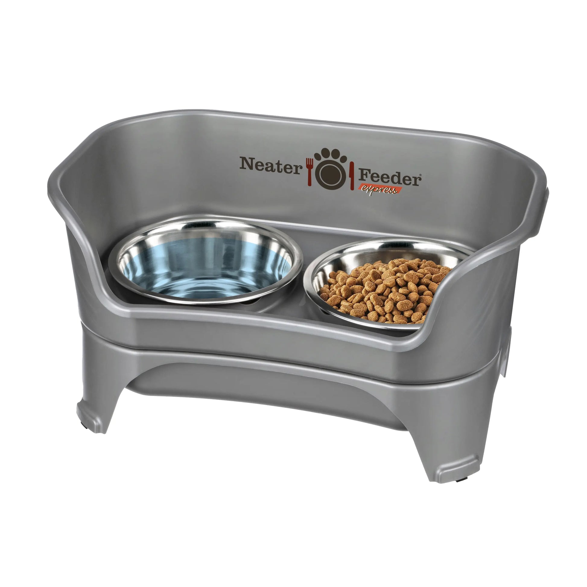 EXPRESS Neater Feeder for Dogs - MESS PROOF PET BOWLS, Stainless Steel Bowls, Raised Walls, Elevated Feeder, Bpa-Free, Top-Rack Dishwasher Safe, Made in USA